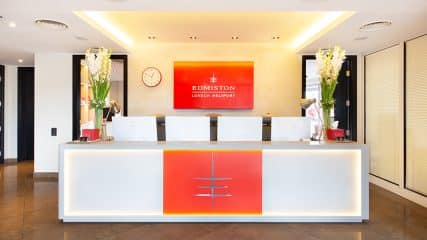Luxury Edmiston reception at heliport London featuring elegant decor and attentive service for a refined atmosphere.