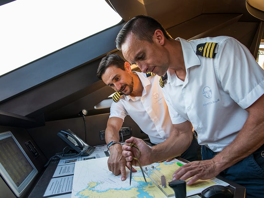 Captains onboard a superyacht