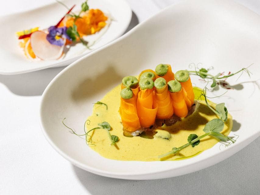 Experience a culinary dining plate at Monte, among the best Michelin star restaurants in Europe on your Croatia yacht charter.