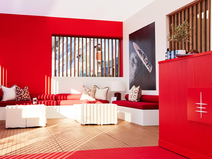 Inside the Edmiston Pavilion lounge, the Monaco yacht experience is curated for elite guests.