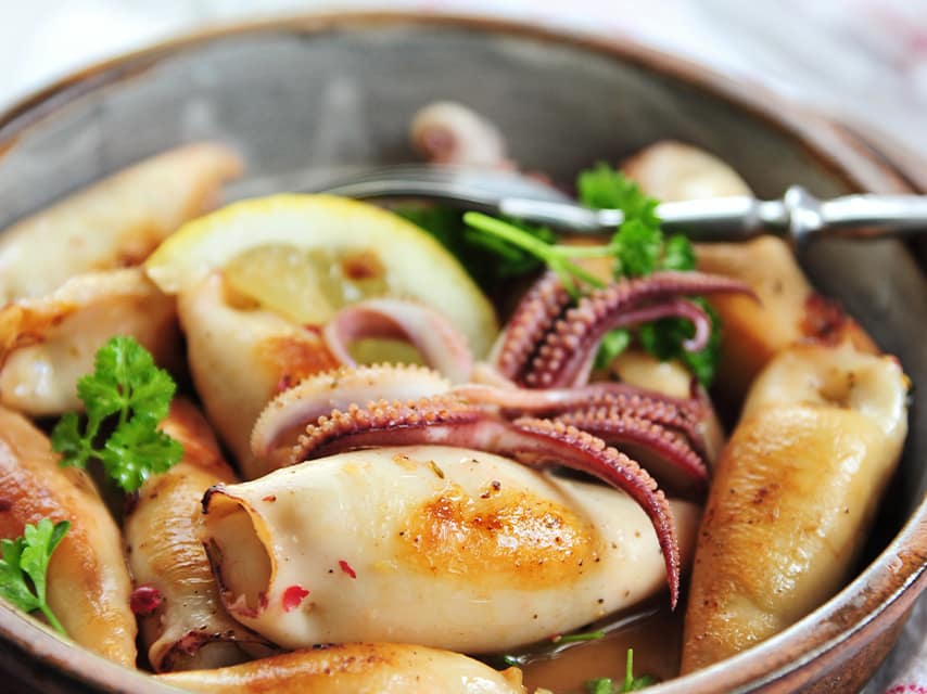 Exquisite local seafood dish featured at LD restaurant. A highlight of Croatia culinary tours during a luxury Dubrovnik yacht charter to Korčula.