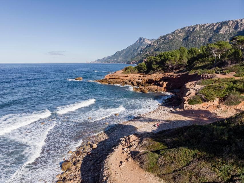 Stunning coastline near Banyalbufar, Mallorca, explored during a horseback ride on a Med yacht charter.