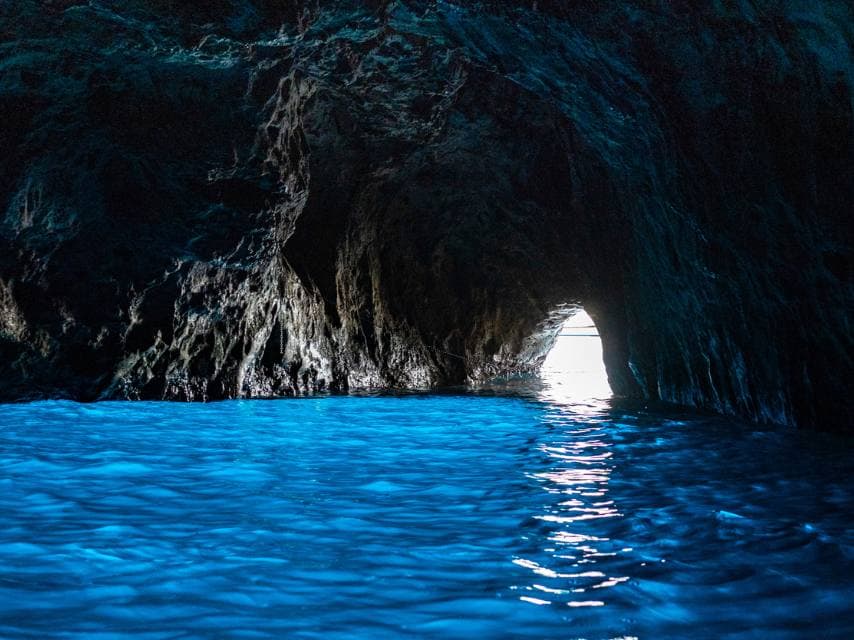 The famous Blue Grotto in Capri, Italy — a magical stop during luxury yacht holidays, Mediterranean.