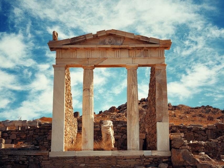 Delos, a sacred site in Greek mythology, is a must-visit destination during your Greek yacht charter.