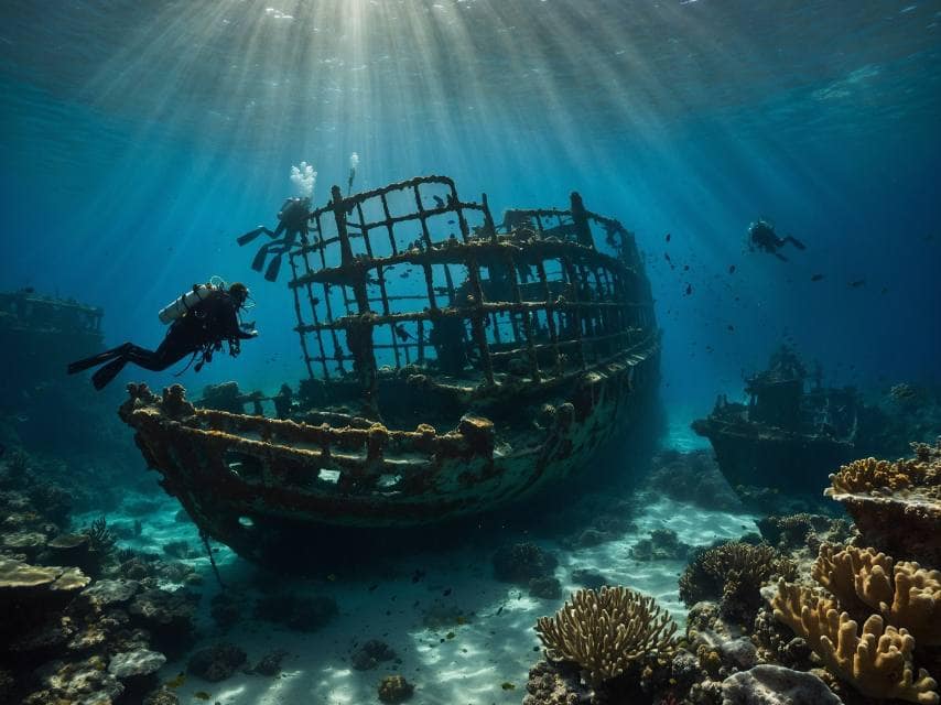 Shipwreck scuba diving