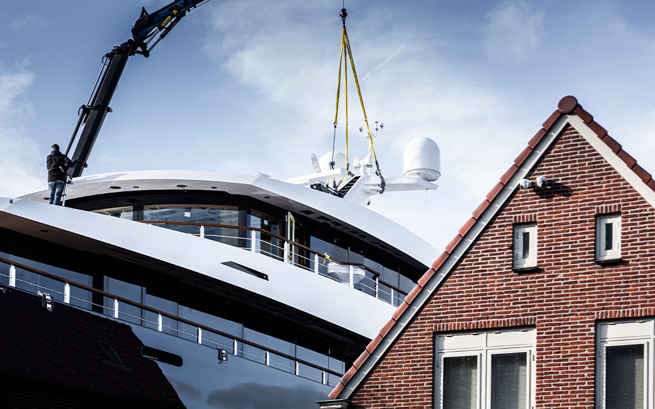 The launch of Feadship new-build One.