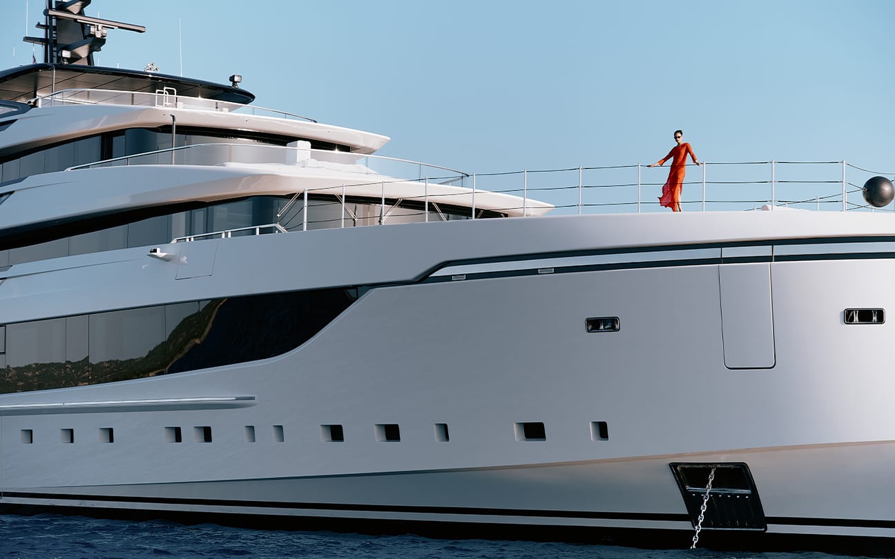Yacht owner onboard their superyacht