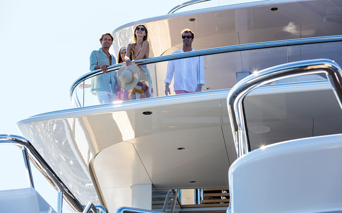 New yacht owners onboard their superyacht
