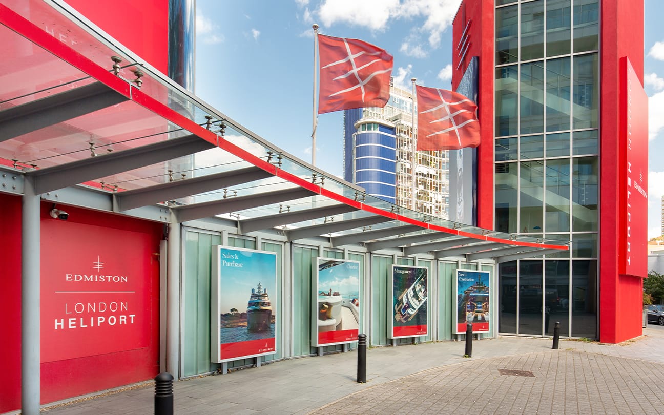 Edmiston's London Heliport with out of home superyacht advertising