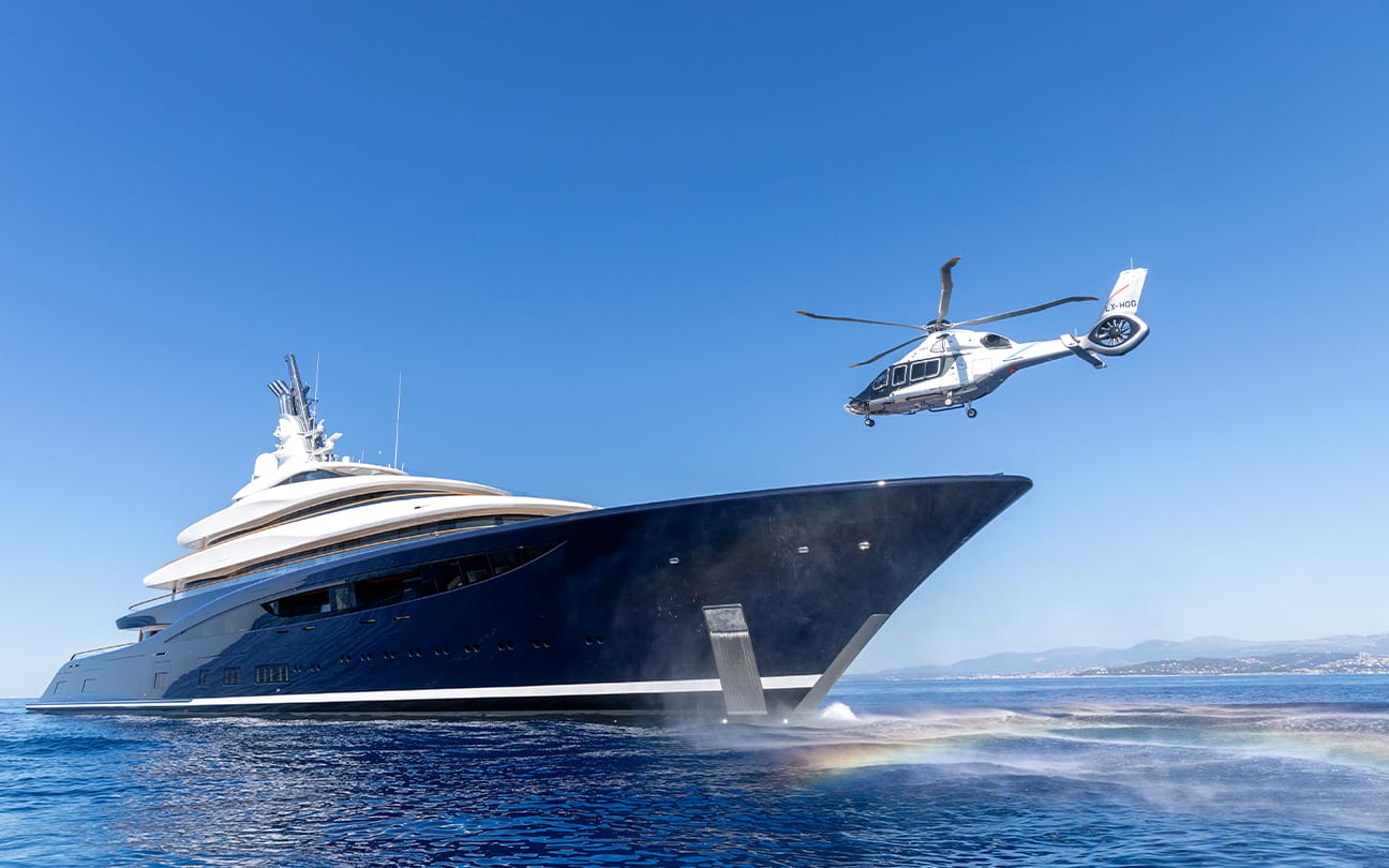 Helideck onboard Breakthrough yacht sold with Edmiston
