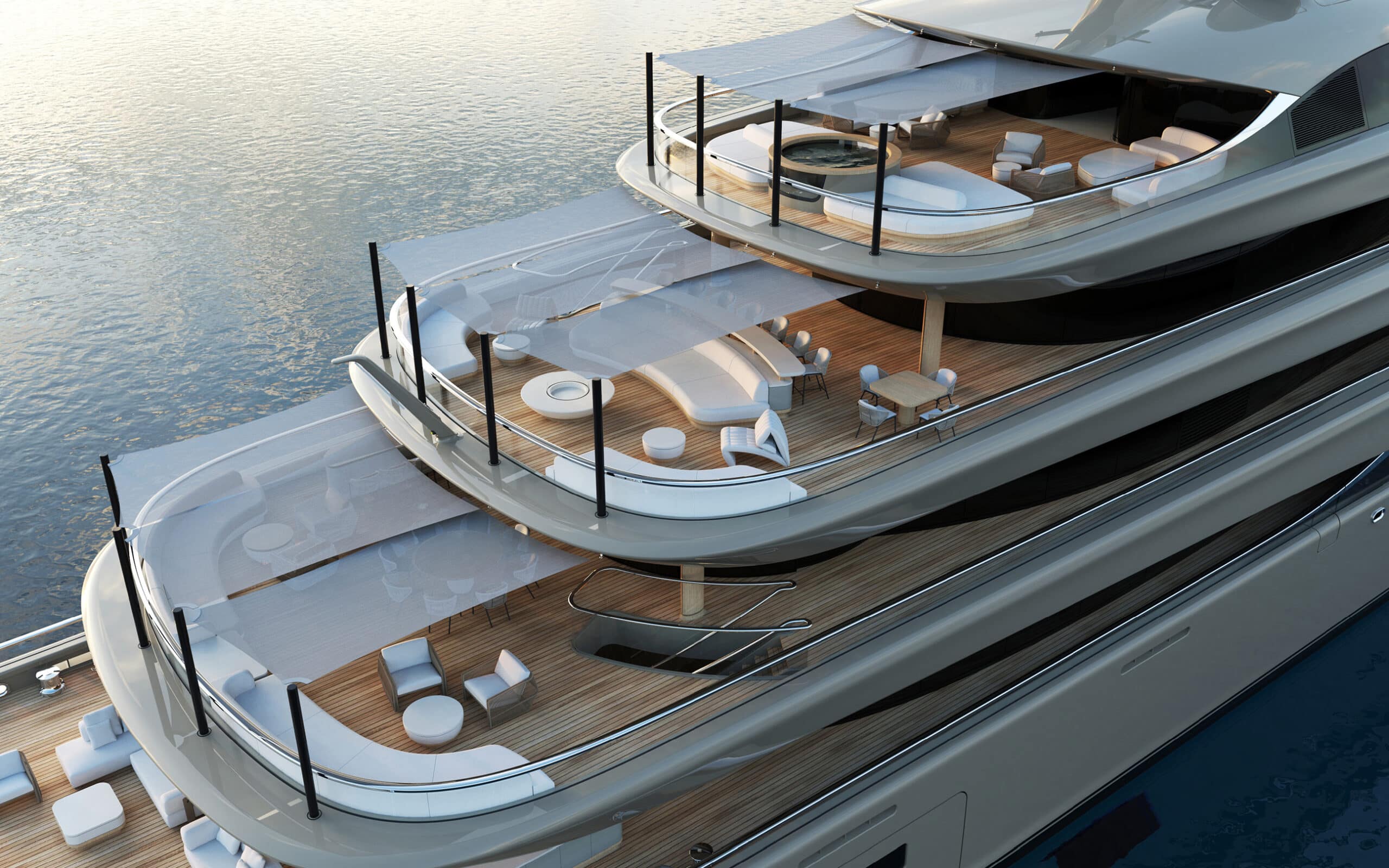 new yacht birds eye view