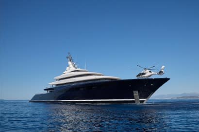Breakthrough yacht with helicopter landing