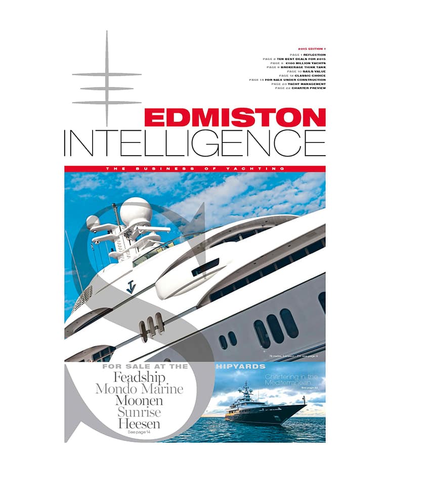 Cover of Edmiston Intelligence superyacht market magazine edition 1 spring 2015
