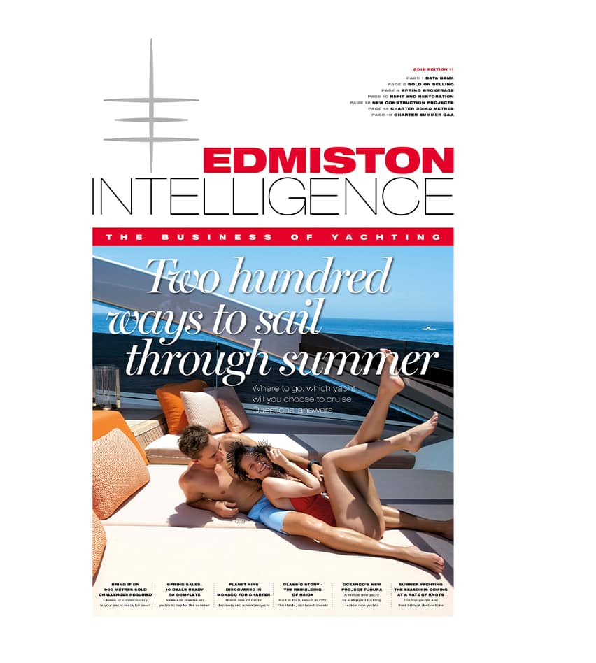 Cover of Edmiston Intelligence superyacht market magazine edition 11 summer 2018