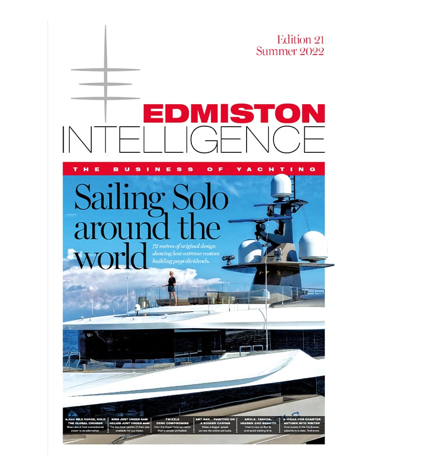 Cover of Edmiston Intelligence superyacht market magazine edition 21 summer 2022