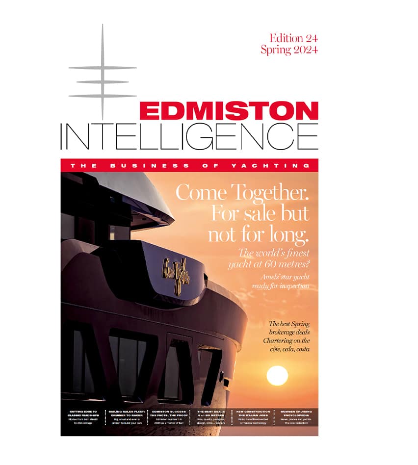 Cover of Edmiston Intelligence superyacht market magazine edition 24 spring 2024