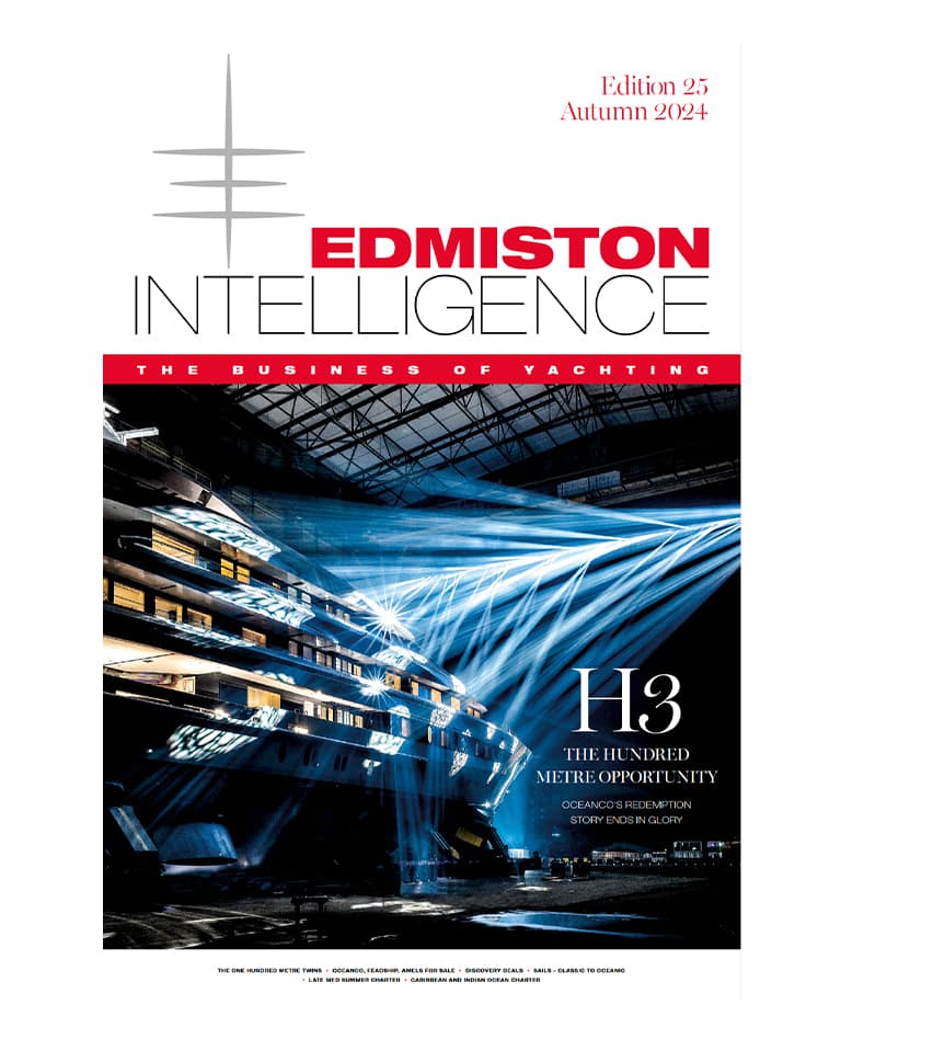Cover of Edmiston Intelligence superyacht market magazine edition 25 autumn 2024