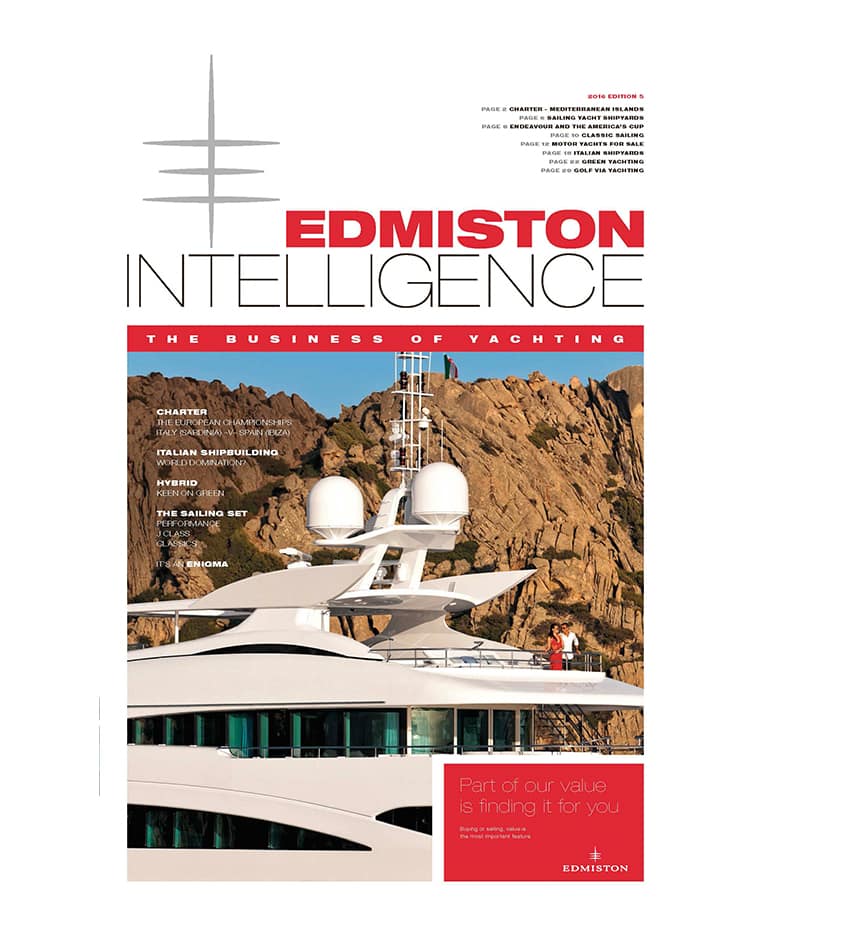Cover of Edmiston Intelligence superyacht market magazine edition 5 summer 2016