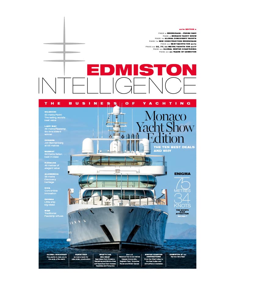 Cover of Edmiston Intelligence superyacht market magazine edition 6 autumn 2016