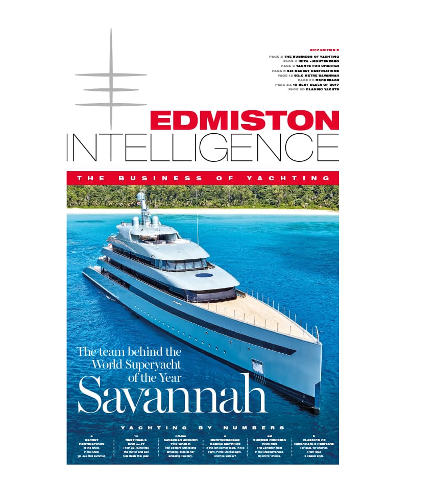 Cover of Edmiston Intelligence superyacht market magazine edition 8 spring 2017