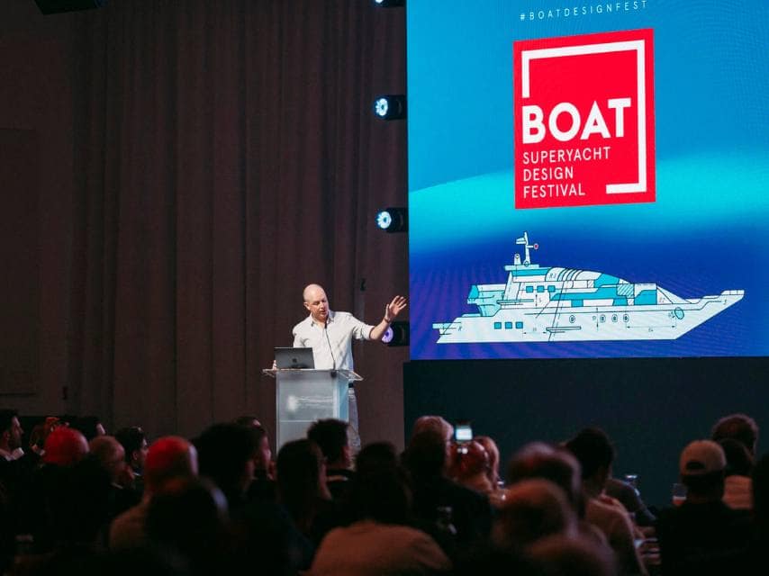 A BOAT International Keynote speaker focuses on current trends in yacht design 2026, inspiring builders and designers alike.