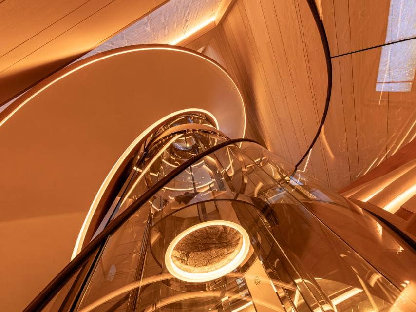 A modern onboard living space showcased by superyacht designers demonstrates current trends in yacht design 2026.