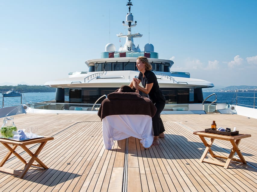 Spa treatments aboard a luxury yacht charter