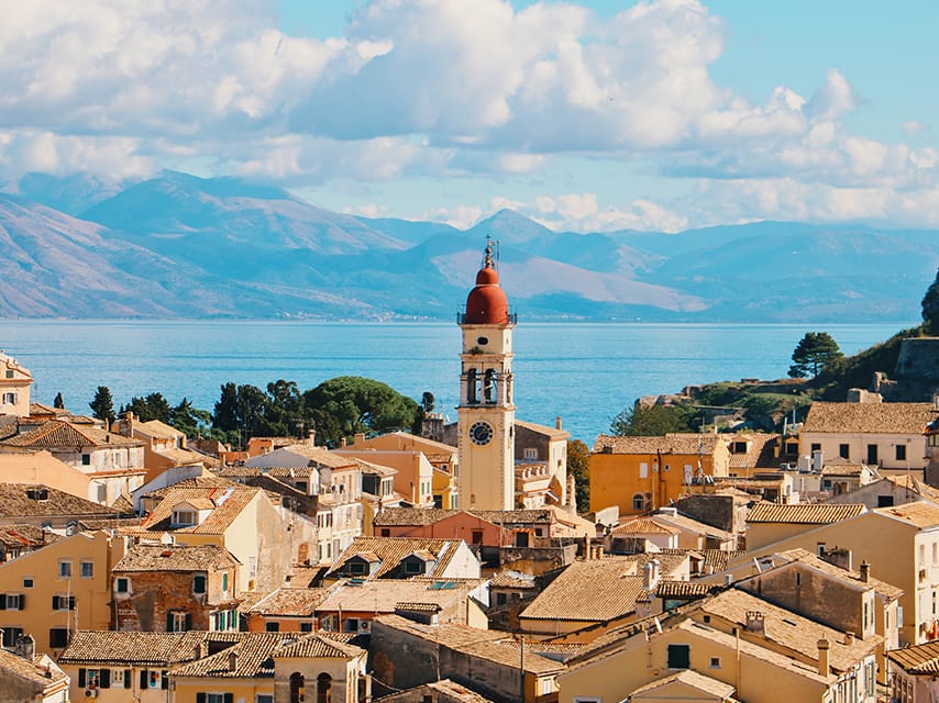 Explore the Old Town’s charming narrow streets, ideal for cultural discovery during a yacht hire, Corfu.