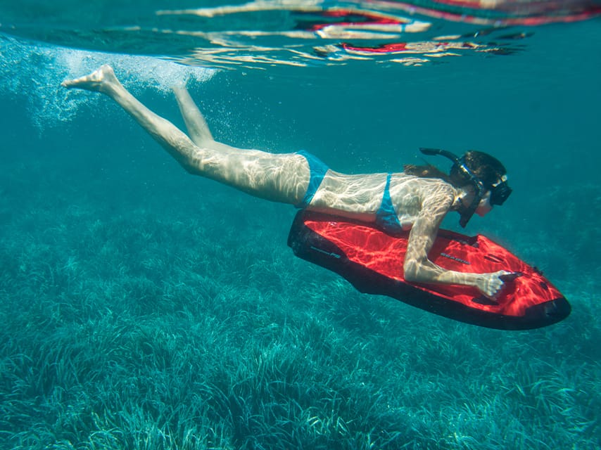 Lady snorkelling with a seabob
