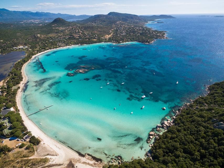 The Bay of Santa Giulia, Corsica: one of the best beach spots in Europe to anchor your yacht.