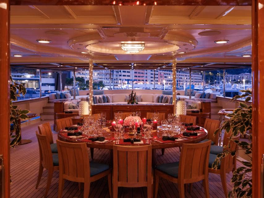 Dinner on Virtuosity at Monaco Yacht show