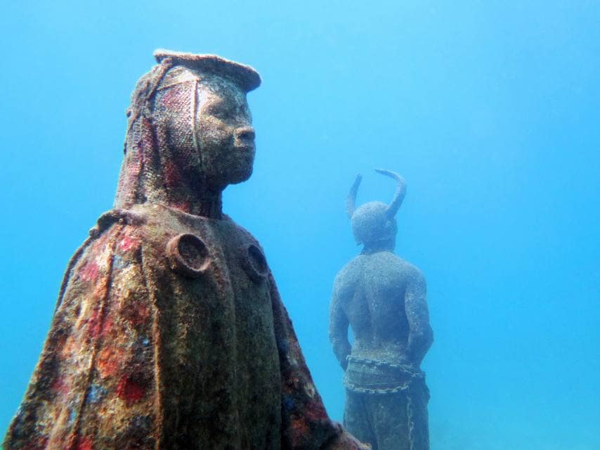 Molinere Park underwater sculptures, a must-see attraction among Grenada dive sites.