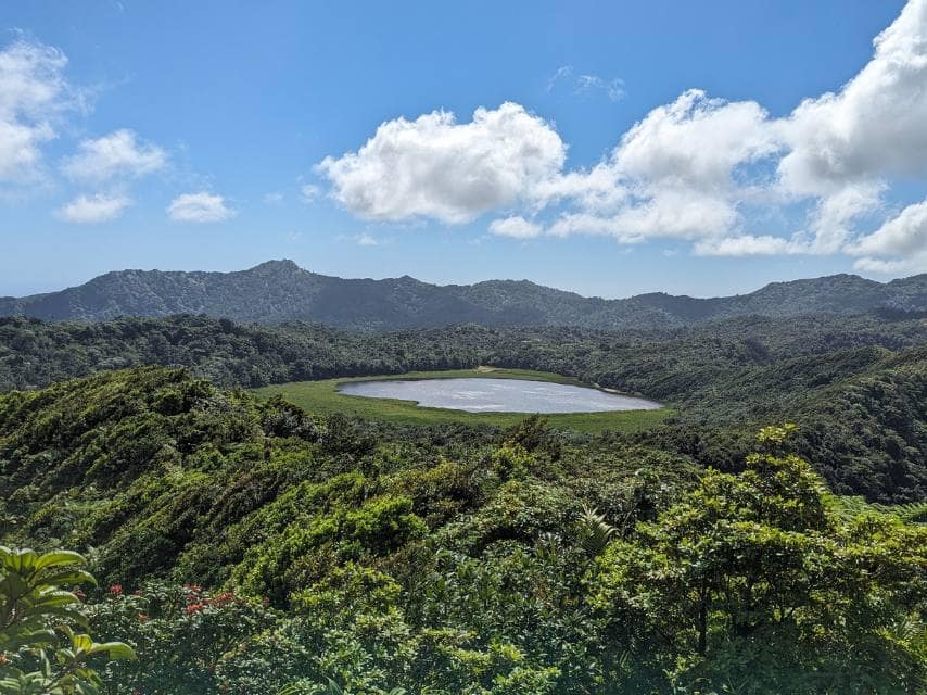 Grand Etang Lake, a scenic stop in Grenada National Park on a luxury Caribbean yacht charter.