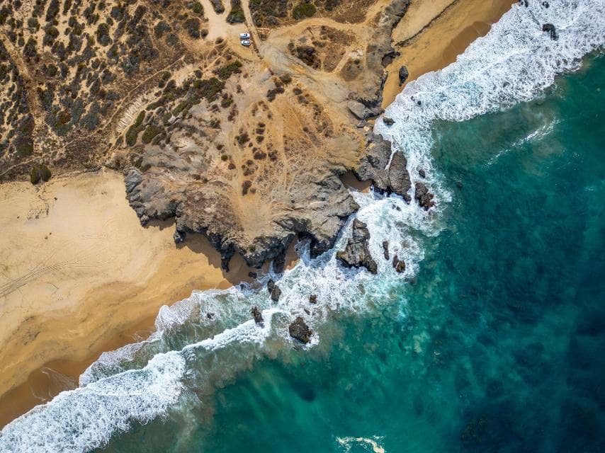 Sea of Cortez crashing waves on shore