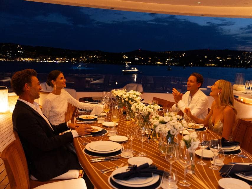 New Year yacht charter in St Barths Gustavia harbour.