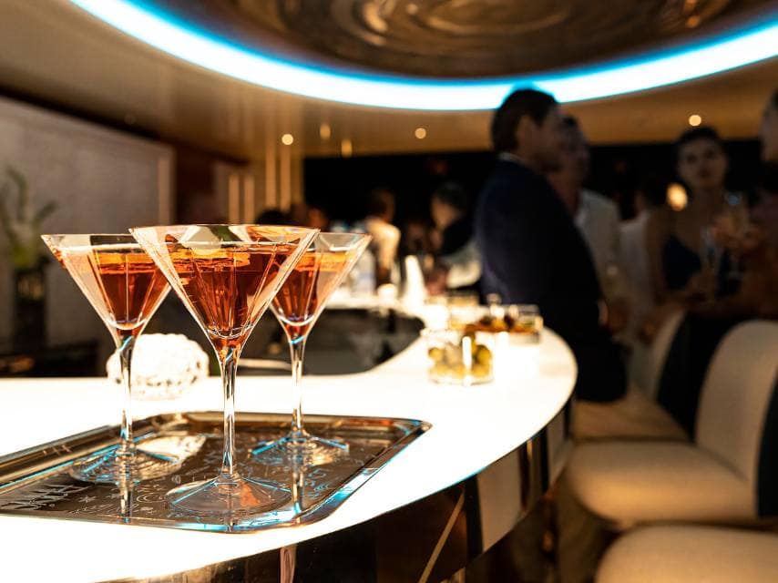 Cocktails on yacht charter