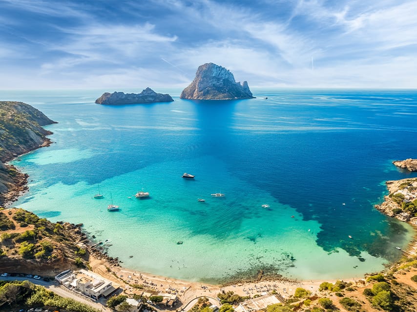 An aerial view of the Balearics.