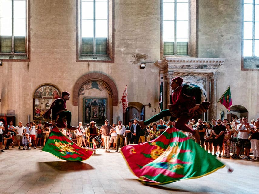 2026 most anticipated events include the Palio di Siena where flag-bearers leap over colourful banners in a historic pageant.