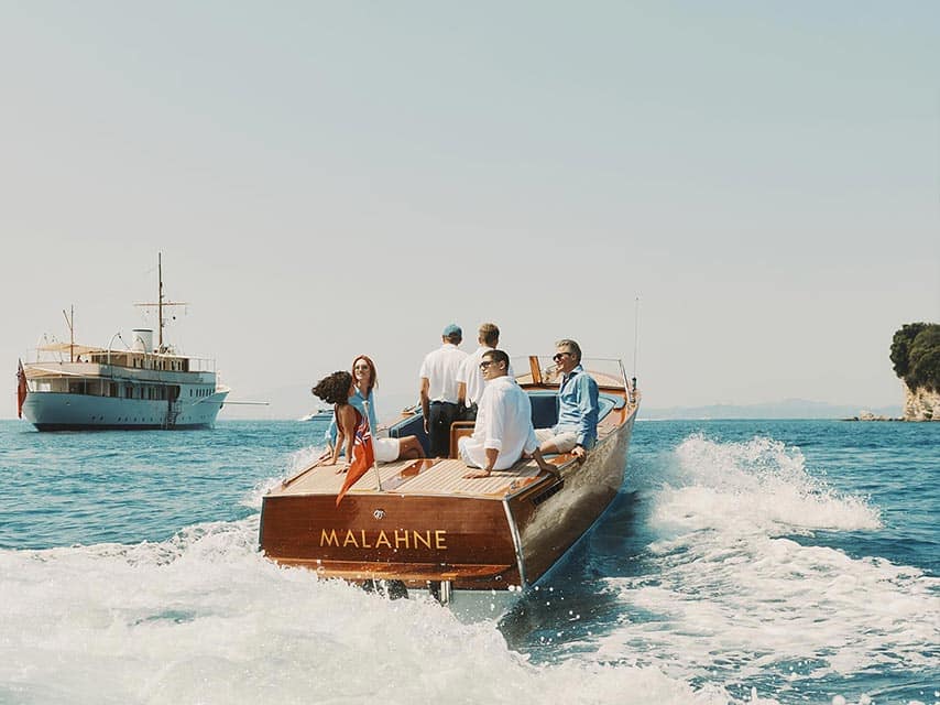 private tender with luxury charter guest