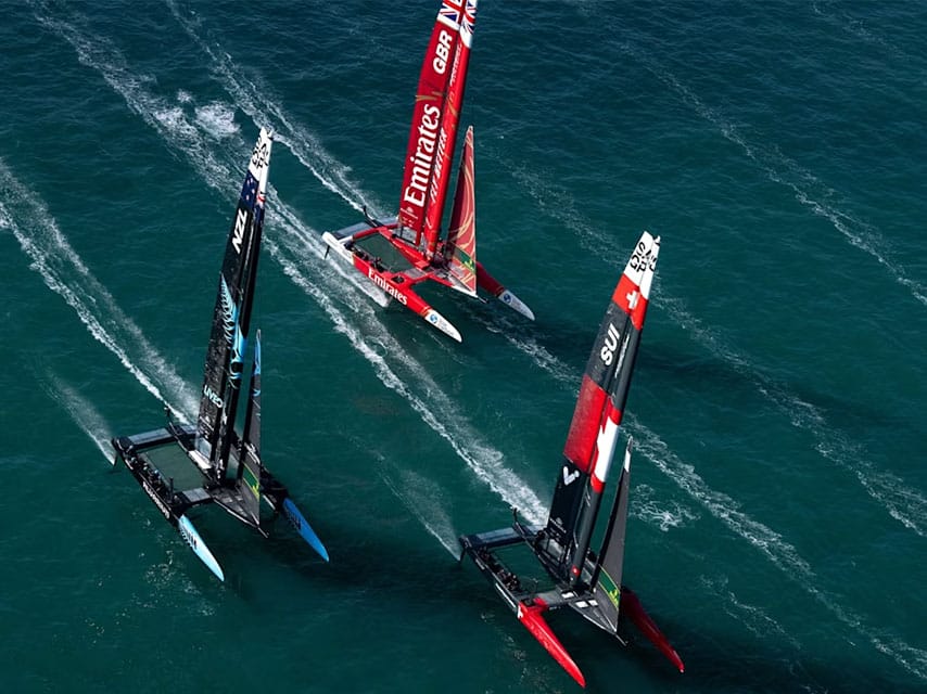 2026 most anticipated events include Sail GP Valencia, featuring high-performance F50 foiling catamarans racing at speed.