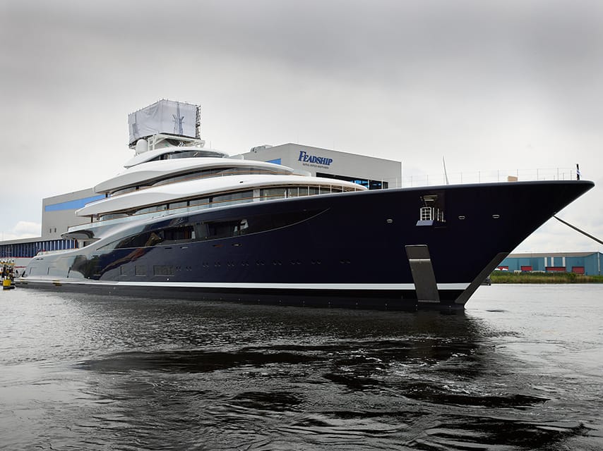 Feadship project 821, a stunning yacht showcasing the pinnacle of modern technological advancements.