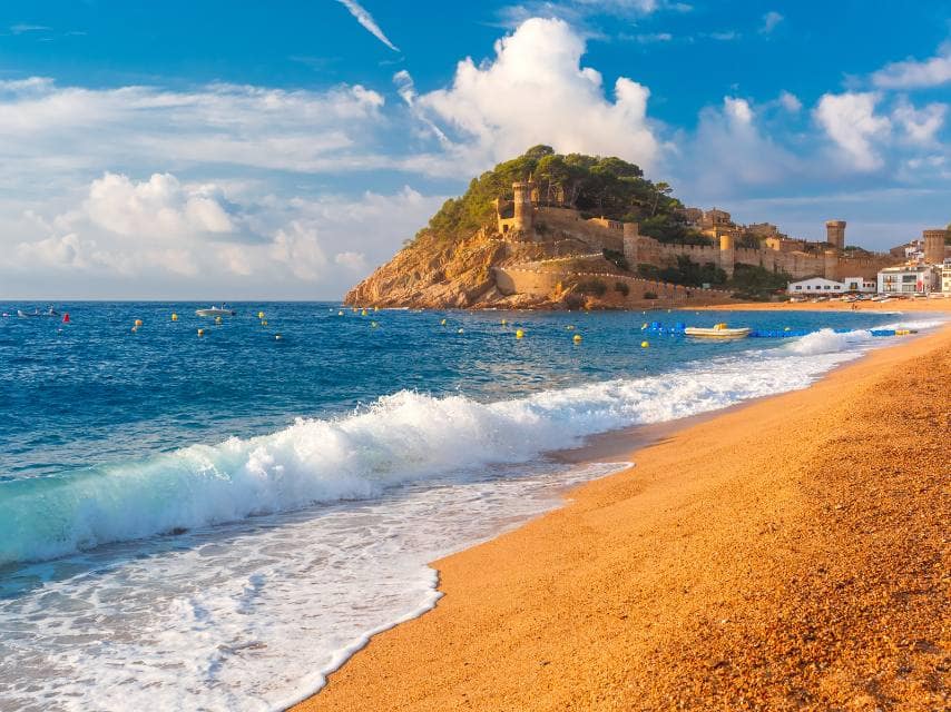 Costa Brava Sunset with golden sands
