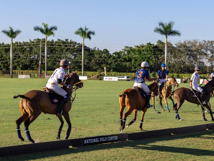 A yacht guest experiences the thrill of polo during the Palm Beach Boat Show 2026 dates in Florida.
