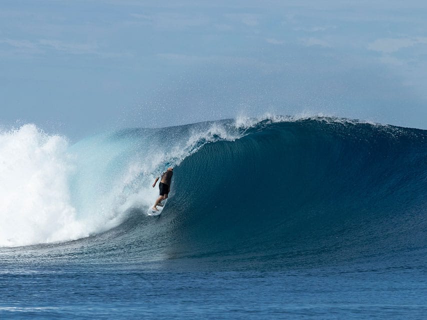Surfing at Namotu Island, Fiji