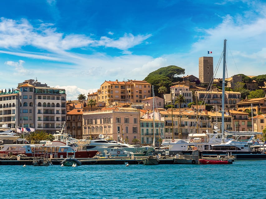 View of the port at Cannes; the perfect place for a luxury superyacht charter