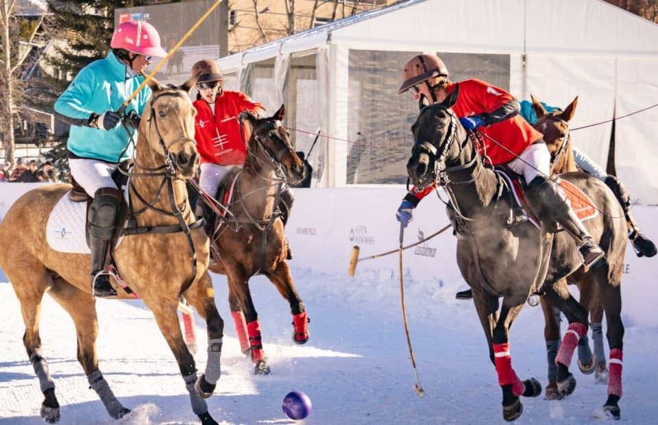 Edmiston polo team competes at the St. Regis World Snow Polo Championship.