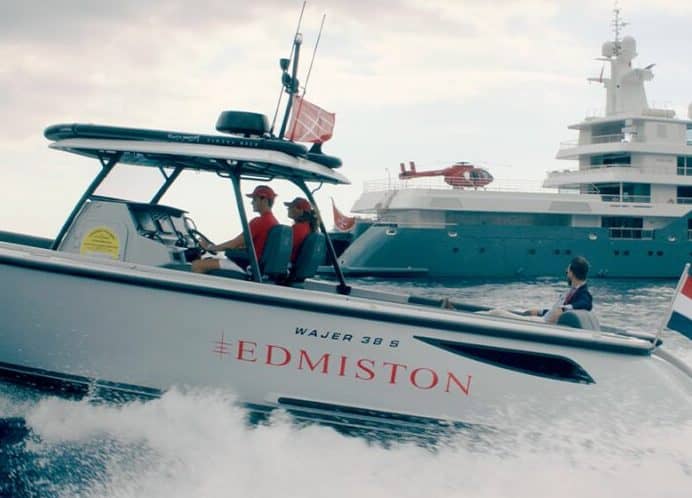 A man arriving at his private yacht charter with Edmiston's VIP services in Monaco.