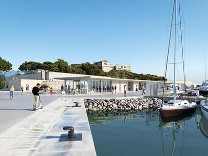 A private luxury yacht docked at Antibes berth