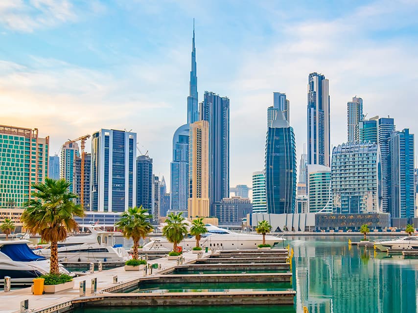 Harbour views at the Dubai yacht show