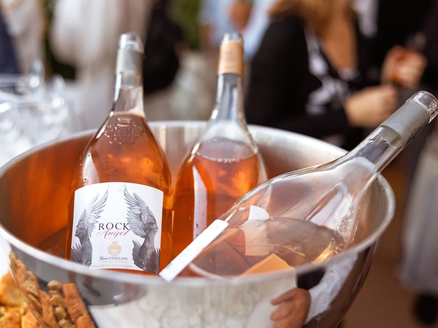 Rock Angel Rosé Wine at the Edmiston superyacht villa